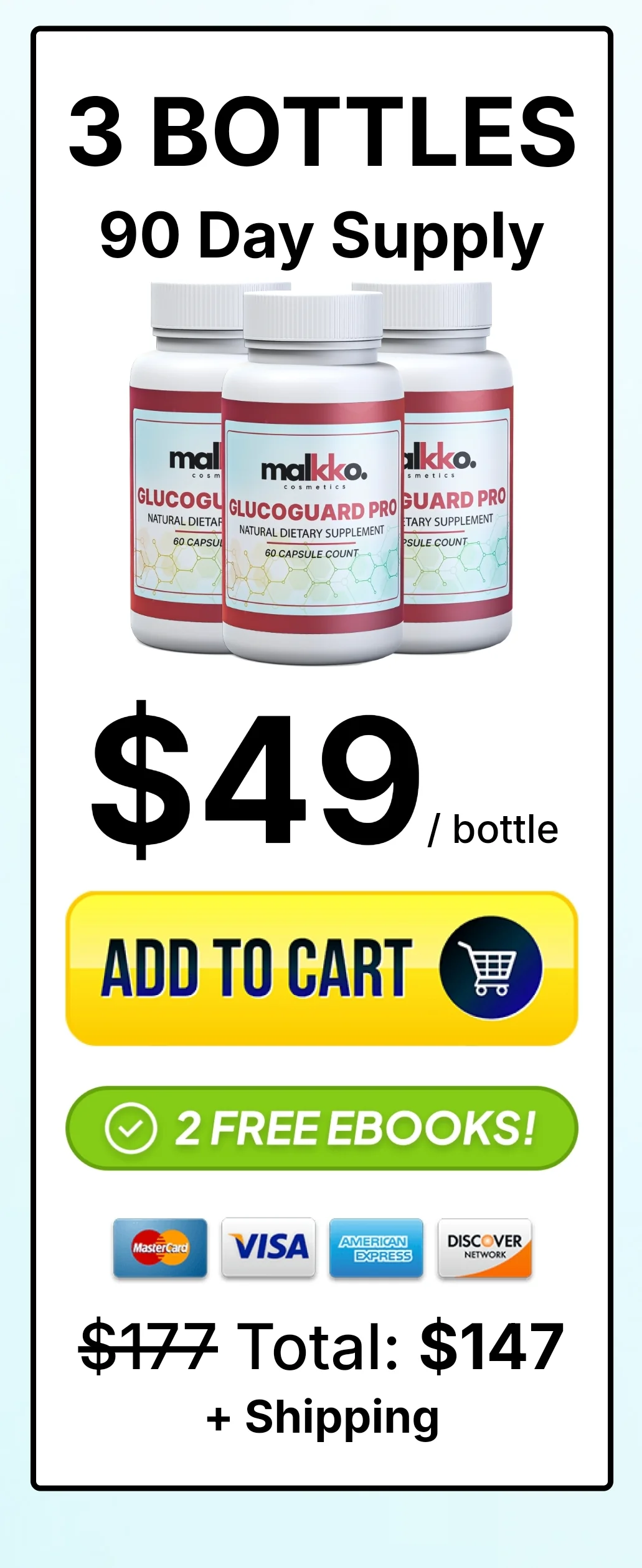 GlucoGuard Pro™ 3 bottles pricing